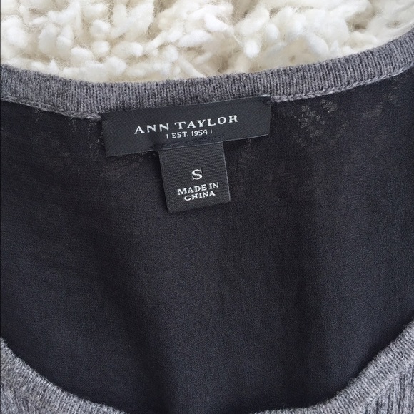 Ann TaylorGrey Cotton with Black Lace Camisole Top - Picture 2 of 6